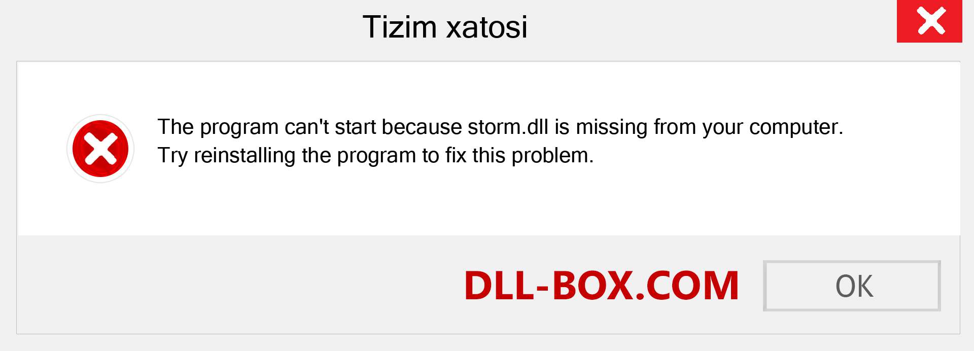 storm.dll fayli yo'qolganmi?. Windows 7, 8, 10 uchun yuklab olish - Windowsda storm dll etishmayotgan xatoni tuzating, rasmlar, rasmlar